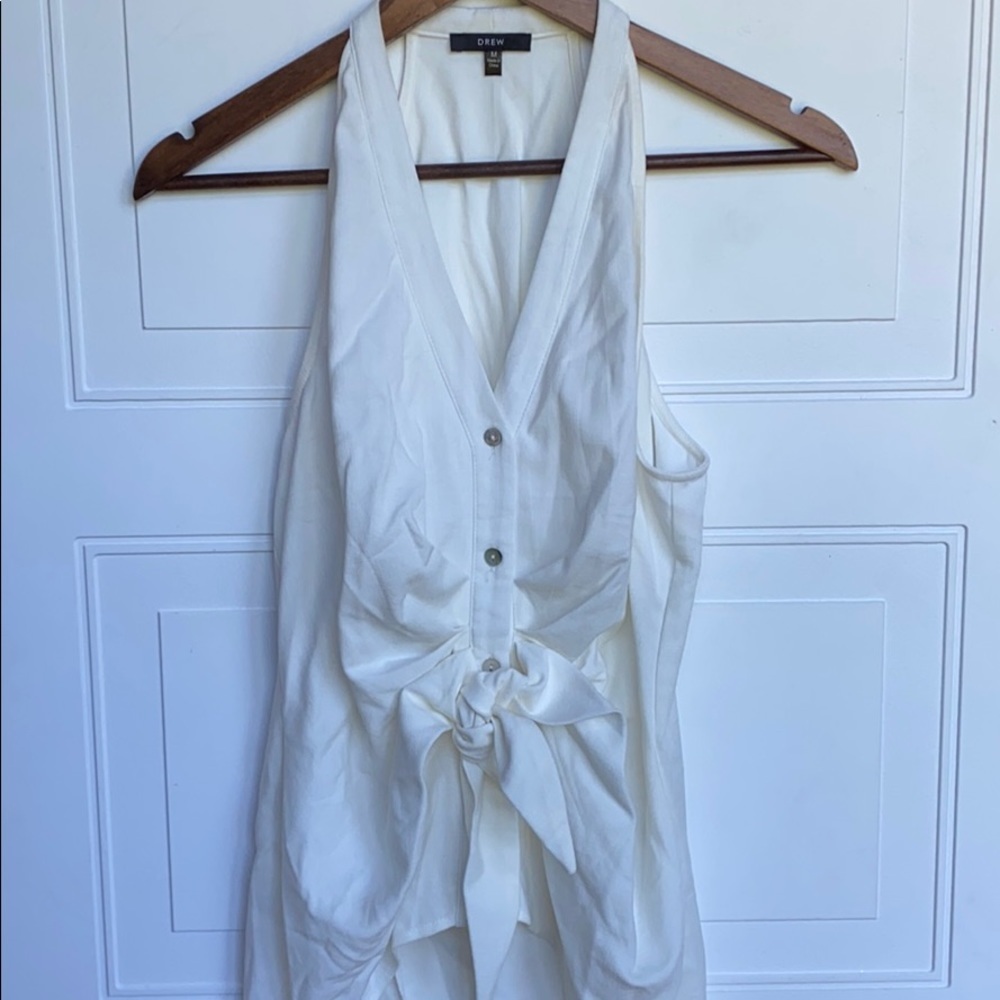 Anthropologie Drew Tibby Tie Front Top Ivory M